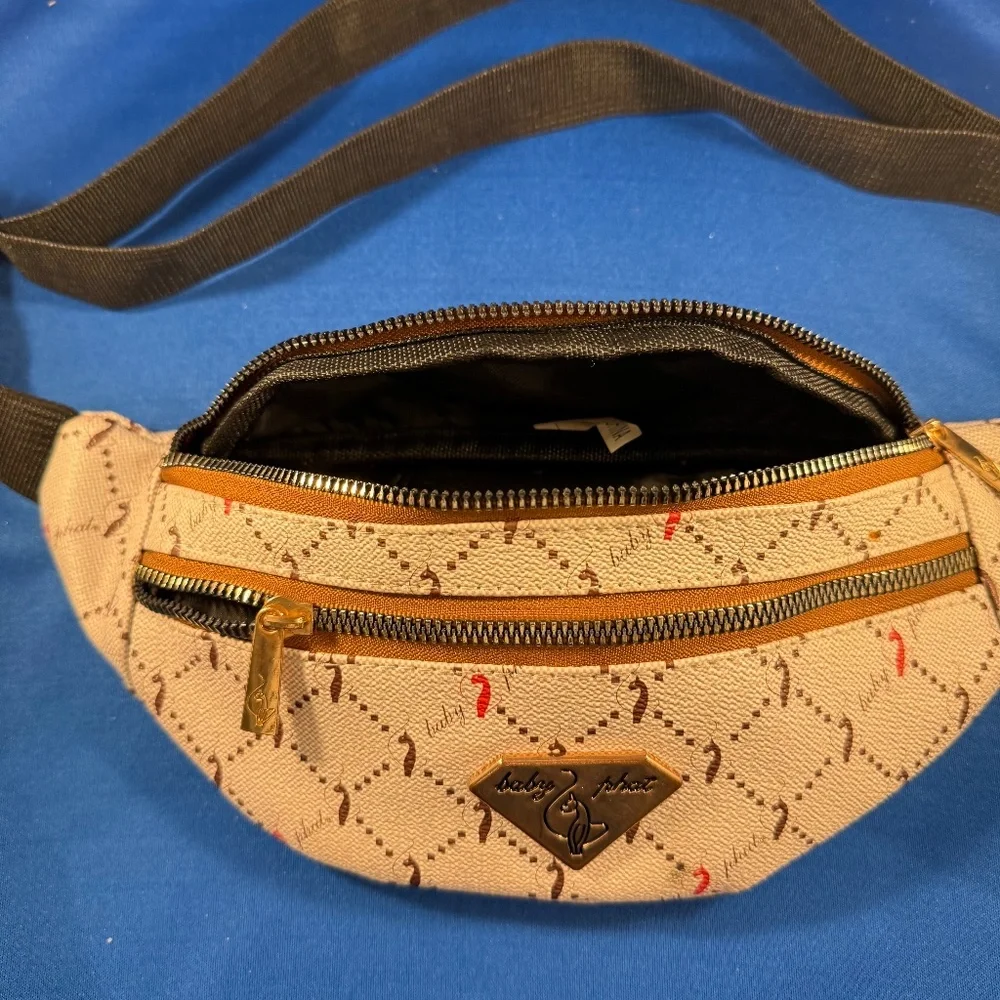 Vintage Y2K BABY PHAT FANNY PACK Cross Body bag Zippers Buckle - Picture 2 of 4
